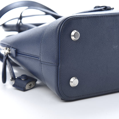 Balenciaga Signature Grained Calfskin Logo S Ville Top Handle Bag Bleu Canopee White 9 of 15