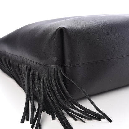Saint Laurent Calfskin Large Fringe Shopping Tote Black 6 of 11