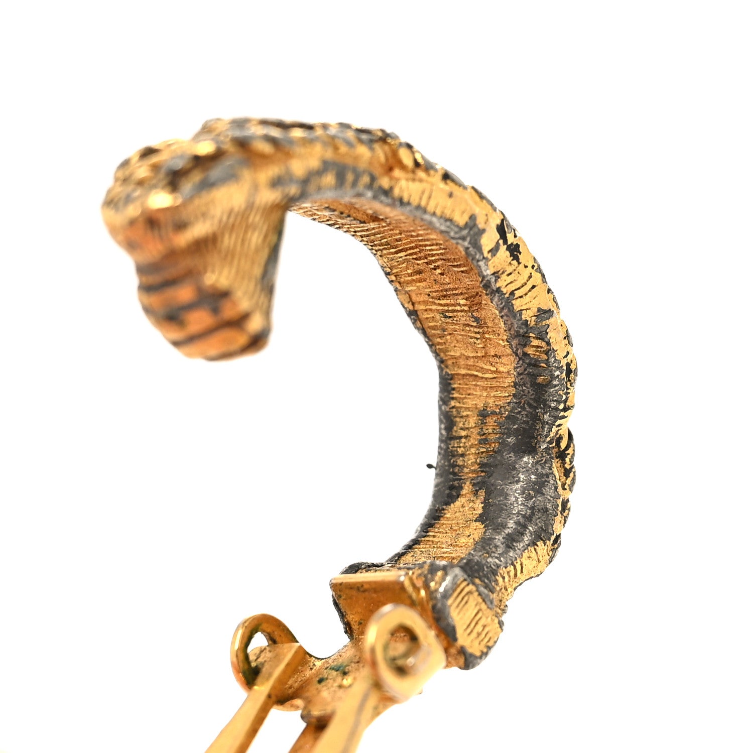 Chanel Braided Hoop Clip On Earrings Gold 5 of 6