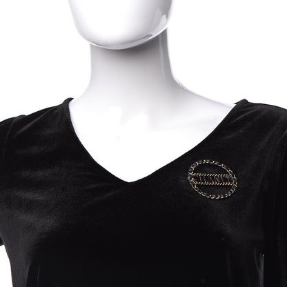 Chanel Lambskin Chain Logo Brooch Black Gold 2 of 5