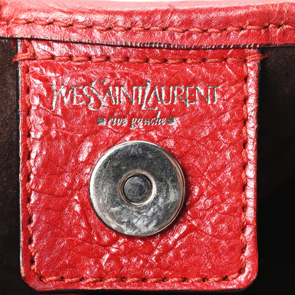 Saint Laurent Calfskin Buffalo Horn Mombasa Hobo Red 6 of 10