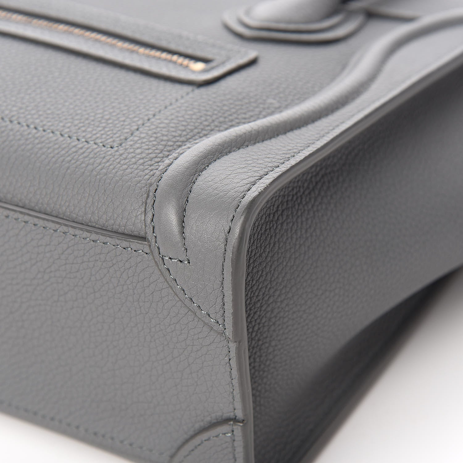 Celine Drummed Calfskin Nano Luggage Kohl 9 of 12