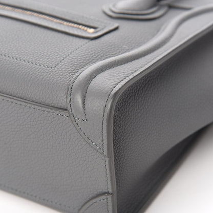 Celine Drummed Calfskin Nano Luggage Kohl 9 of 12