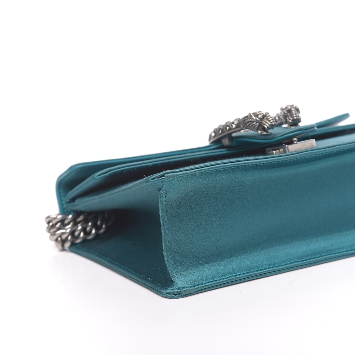 Satin Silk Crystal Small Dionysus Shoulder Bag Turchese Black Diamond