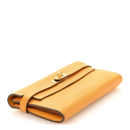Hermes Epsom Kelly Longue Wallet Jaune Ambre 4 of 12