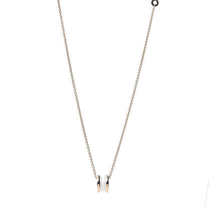 Bulgari 18K Rose Gold White Ceramic B.Zero1 Pendant Necklace 1 of 4