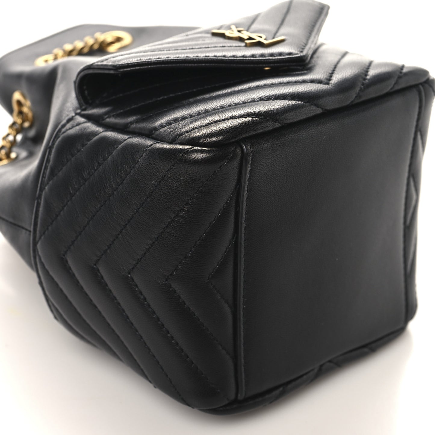 Lambskin Matelasse Monogram Joe Nano Bucket Bag Black