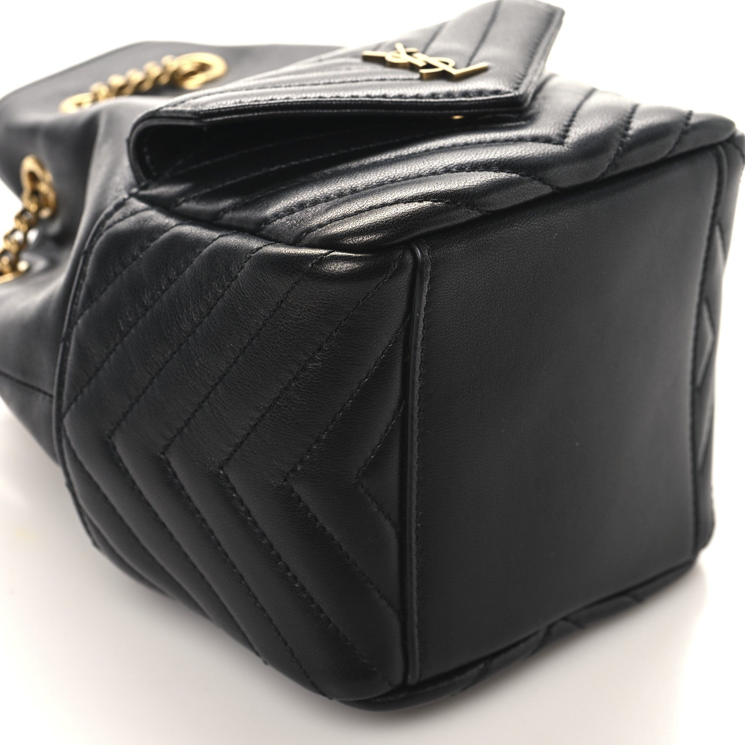 Saint Laurent Lambskin Matelasse Monogram Joe Nano Bucket Bag Black 9 of 11