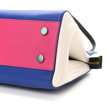 Saint Laurent Calfskin Small Cabas Rive Gauche Blue White Pink 9 of 10