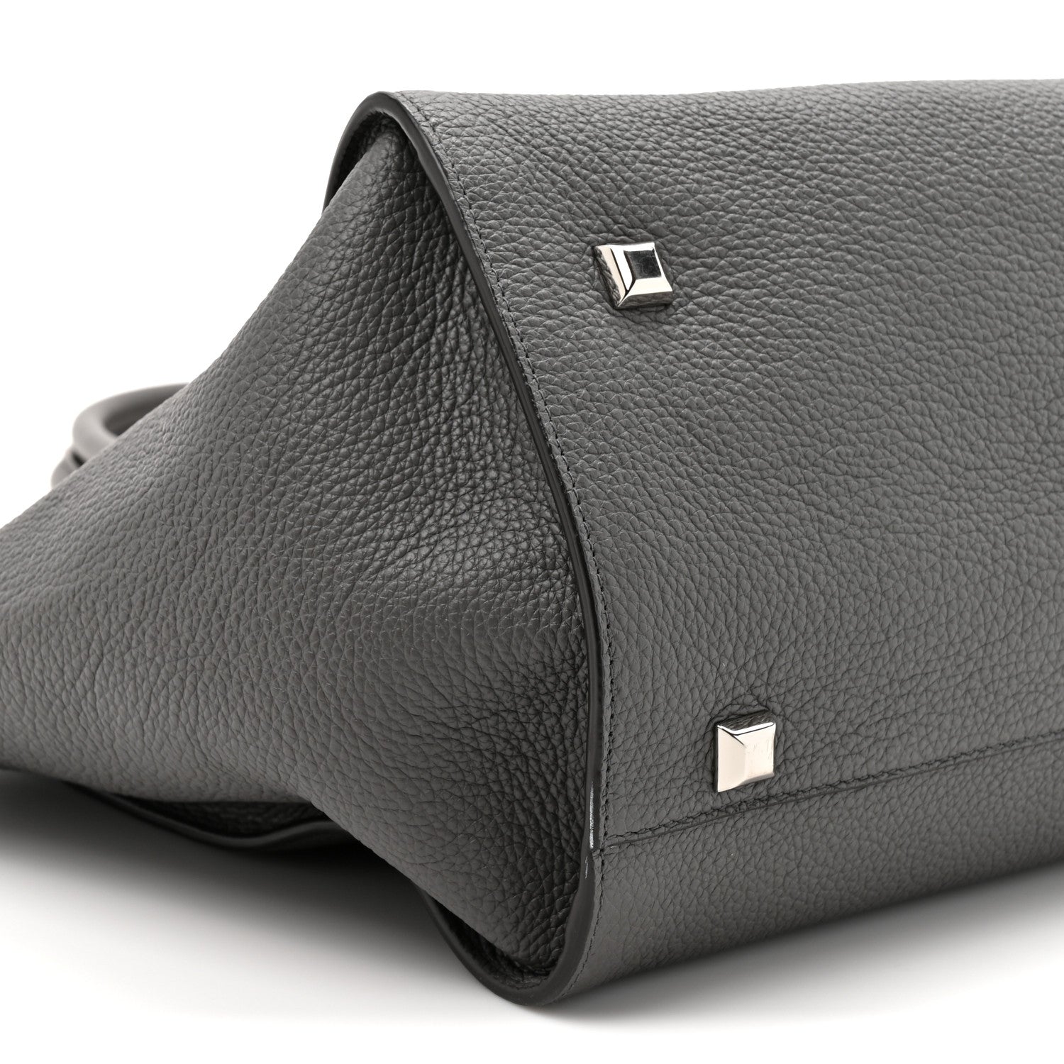 Salvatore Ferragamo Calfskin Large Studio Soft Bag Grey 9 of 11
