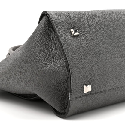 Salvatore Ferragamo Calfskin Large Studio Soft Bag Grey 9 of 11