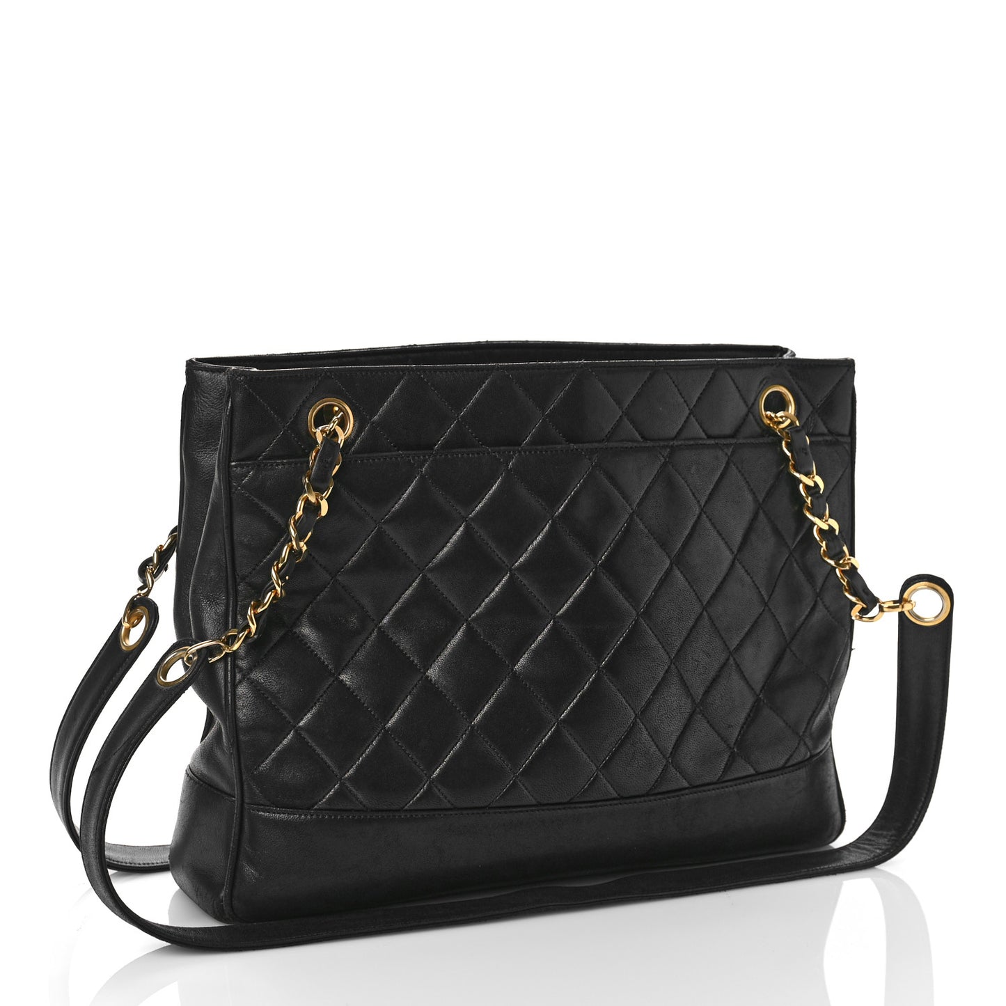 Lambskin Quilted Shoulder Bag Black
