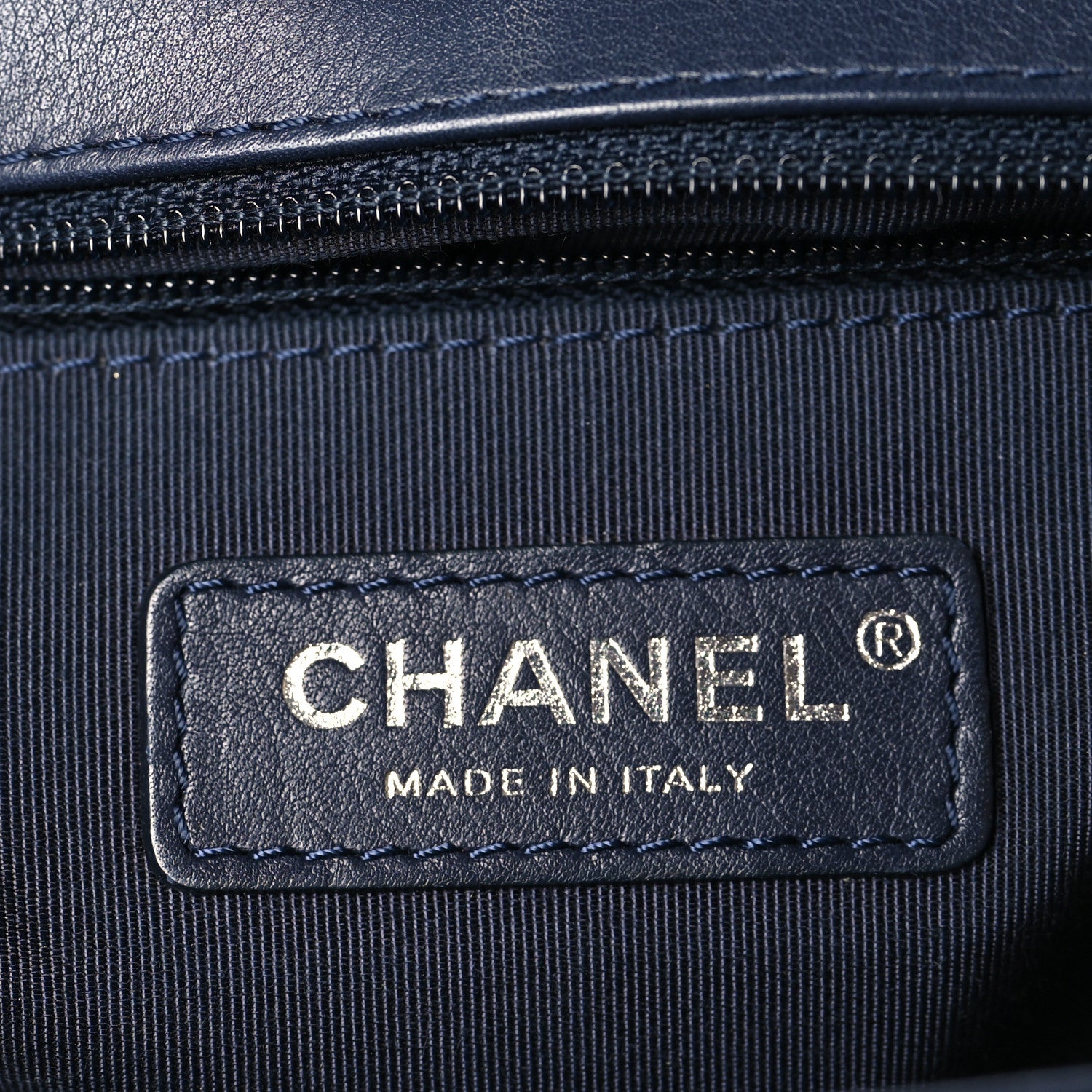 Chanel Calfskin Chevron Quilted New Medium Boy Flap Dark Navy Blue 7 of 10