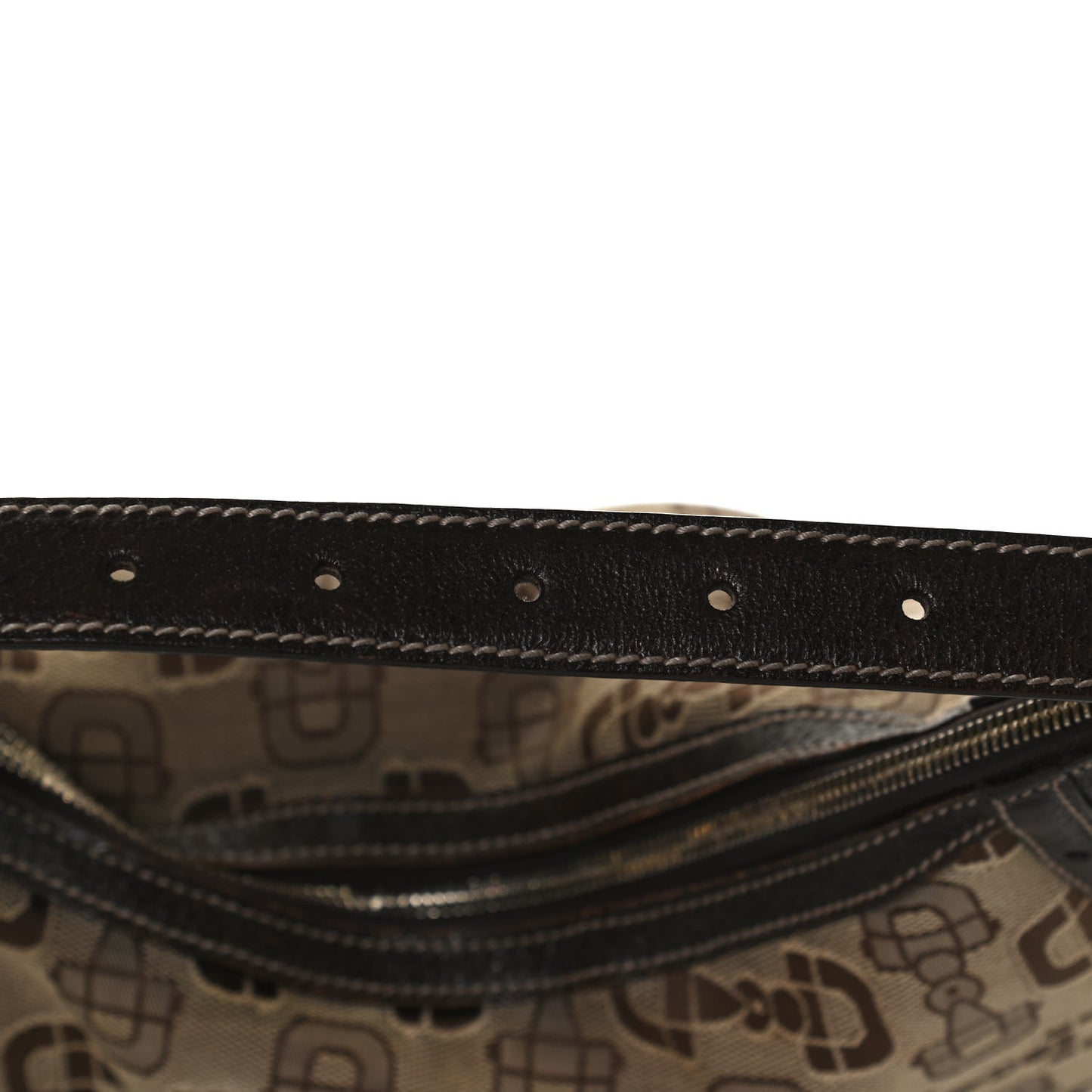 Canvas Horsebit Glam Hobo Dark Brown