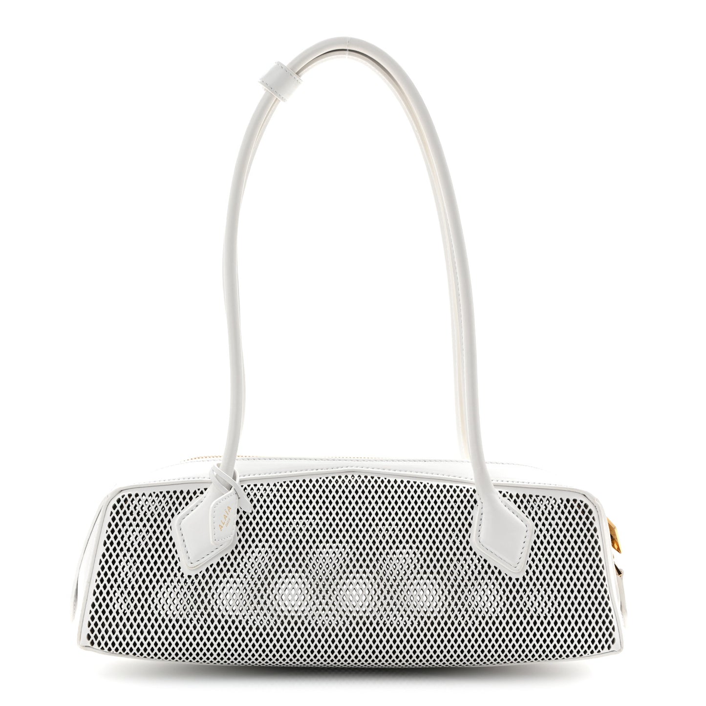 Fishnet Calfskin Laser Cut Medium Le Teckel Bag Blanc Optique
