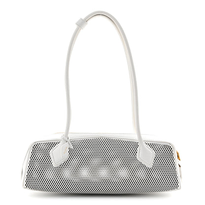 Alaia Fishnet Calfskin Laser Cut Medium Le Teckel Bag Blanc Optique 1 of 9