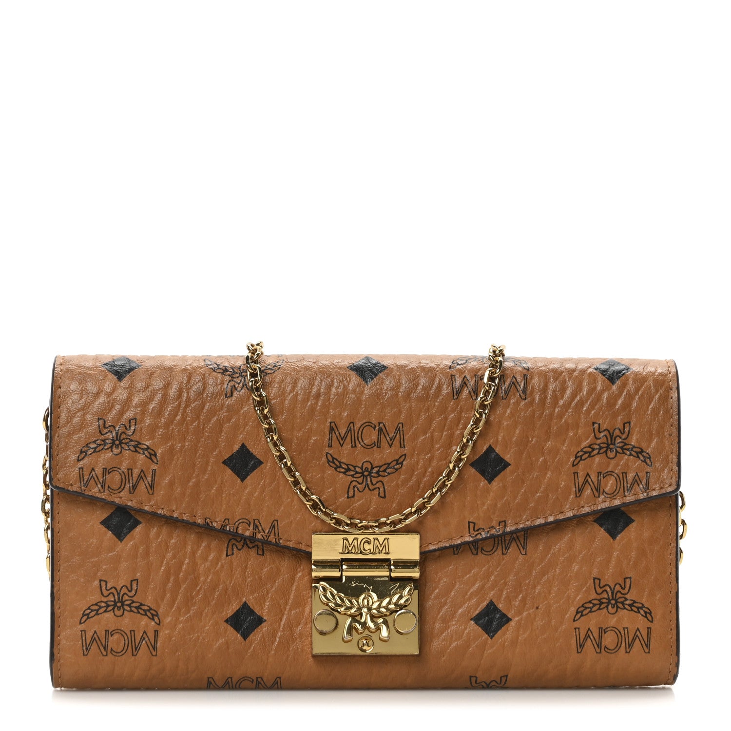 MCM Visetos Large Patricia Wallet On Chain Cognac 1 of 10