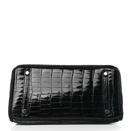 Hermes Shiny Niloticus Crocodile Birkin 30 Black 5 of 33
