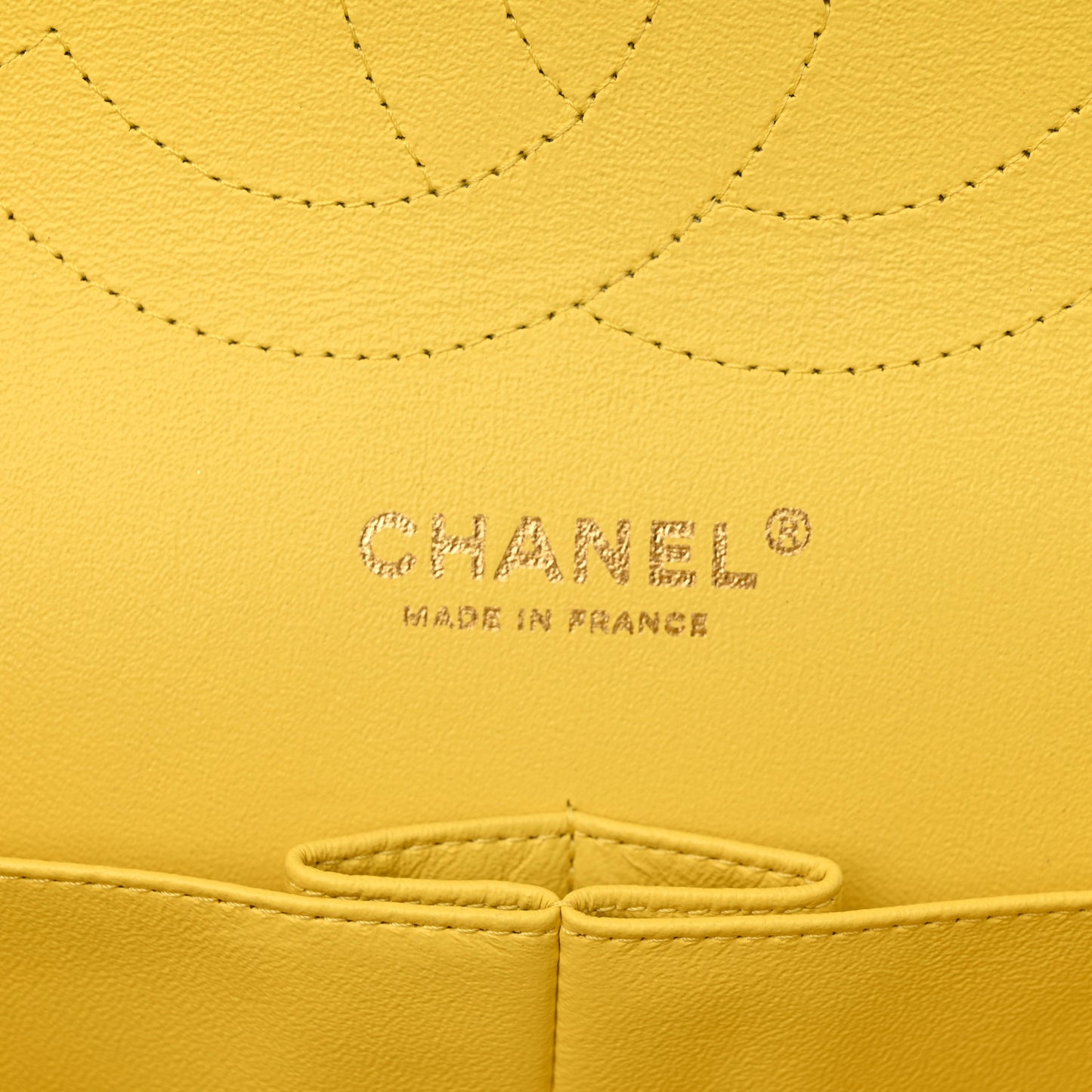 Lambskin Quilted Jumbo Double Flap Yellow