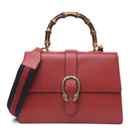 Gucci Moon Calfskin Web Large Dionysus Bamboo Top Handle Bag Hibiscus Red 4 of 18