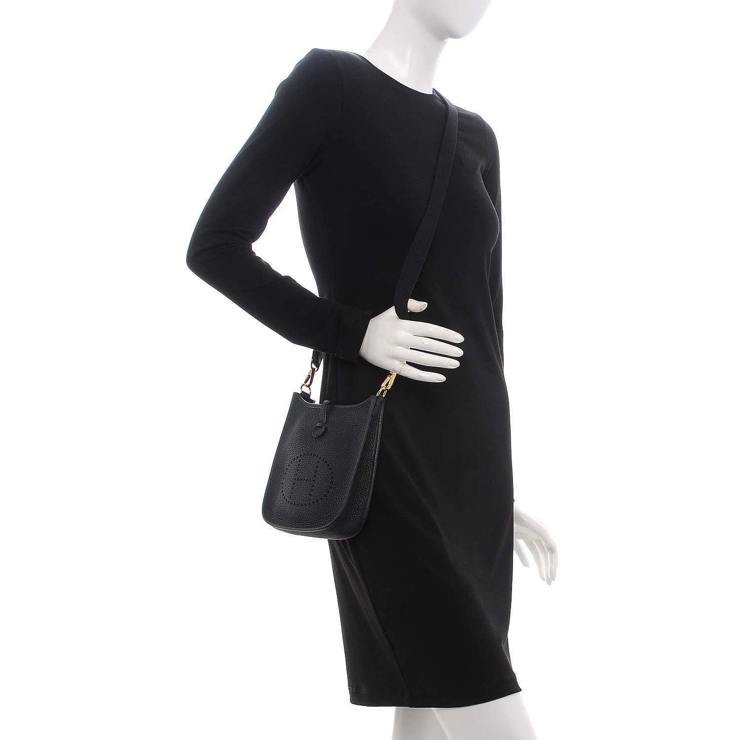 Hermes Taurillon Clemence Evelyne TPM Black 2 of 8