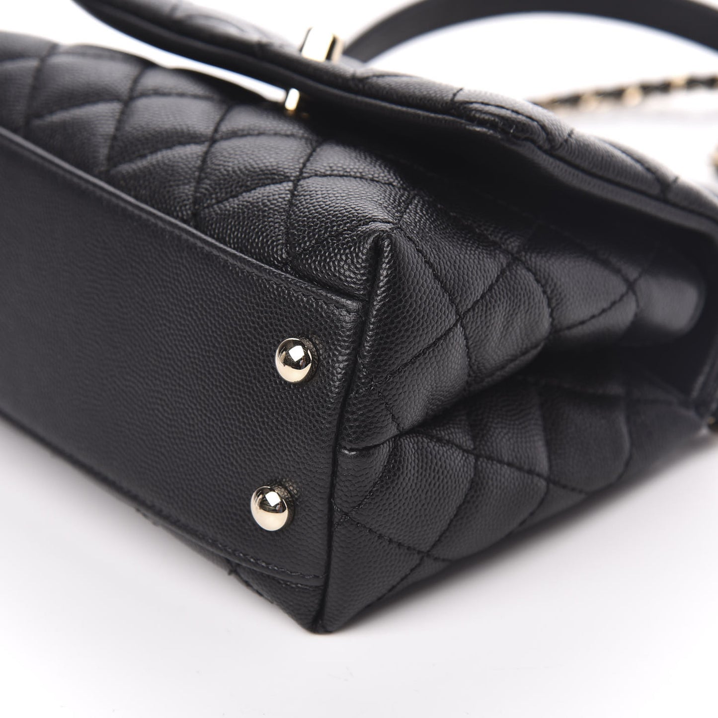 Caviar Quilted Extra Mini Coco Handle Flap Black