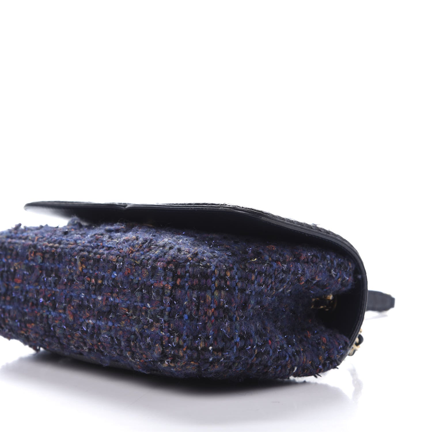 Chanel Tweed Watersnake Quilted Medium CC Filigree Flap Blue Black 7 of 12