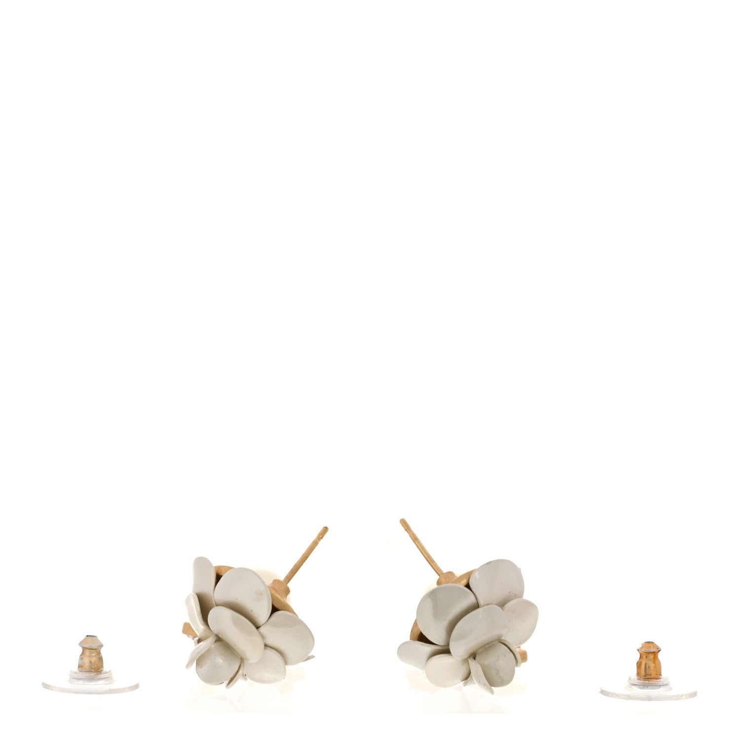 Chanel Metal Crystal Pearl 90s Camellia CC Drop Earrings Gold 3 of 5