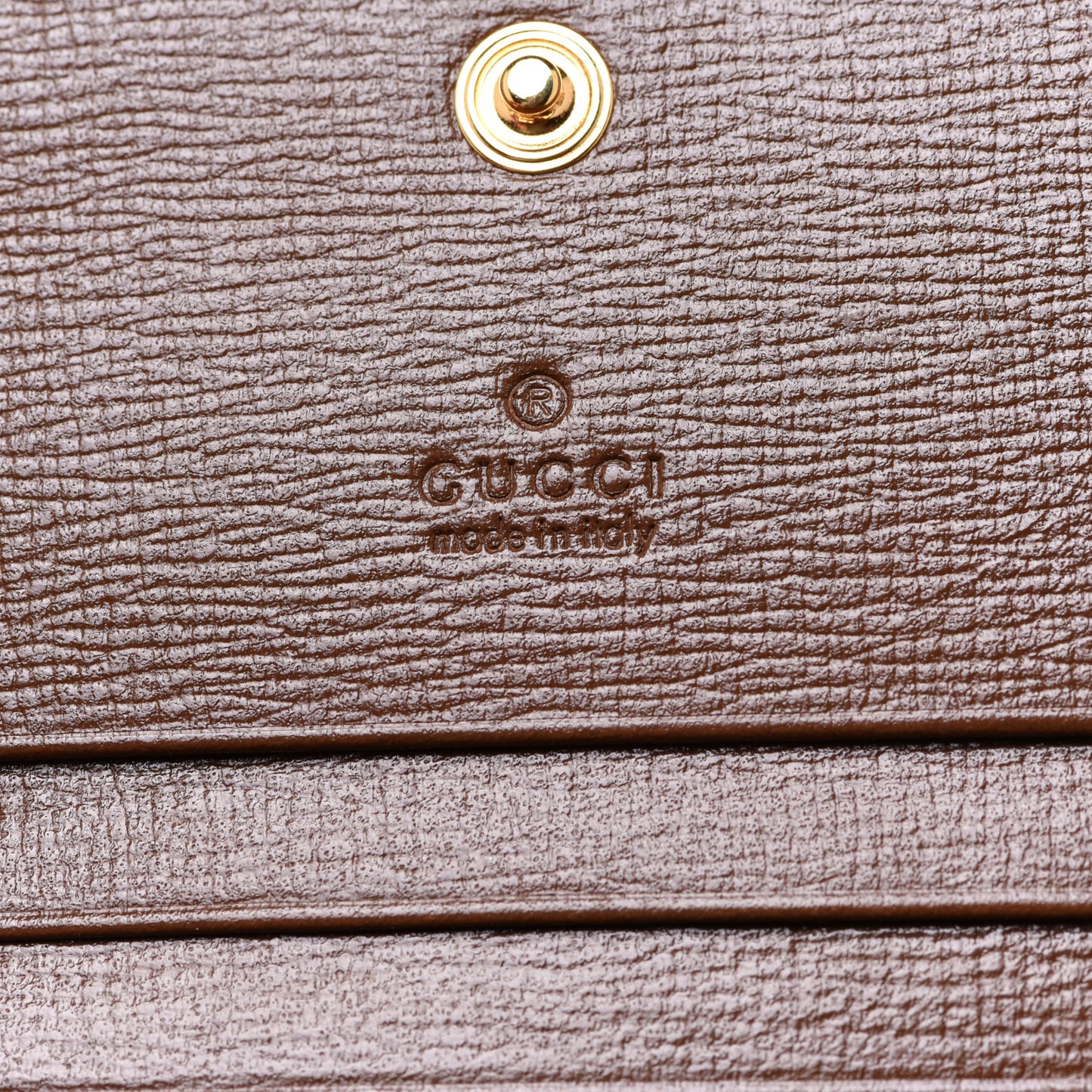 GG Supreme Monogram Horsebit 1955 Card Case Wallet Beige Ebony Brown Sugar