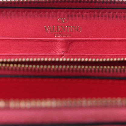 Valentino Garavani Calfskin Rockstud Zip Around Wallet Deep Rose 6 of 12