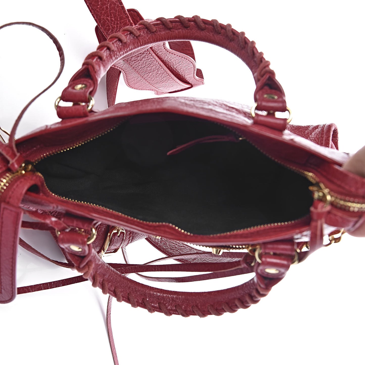 Agneau Classic Gold Hardware Mini City Rouge Sapphire