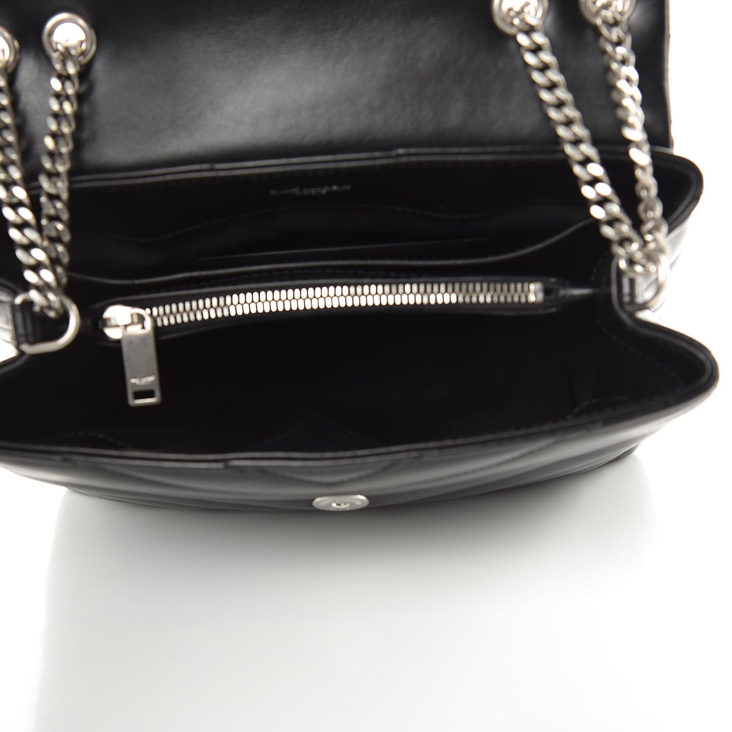 Calfskin Y Quilted Monogram Small Loulou Chain Satchel Black