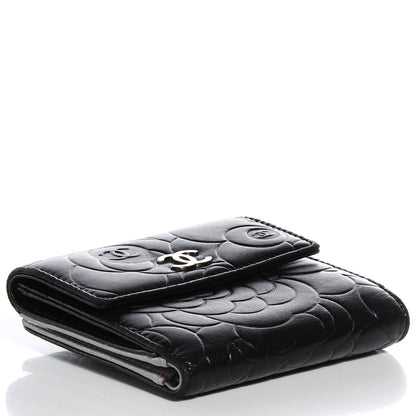 Chanel Lambskin Camellia French Wallet Black 4 of 7