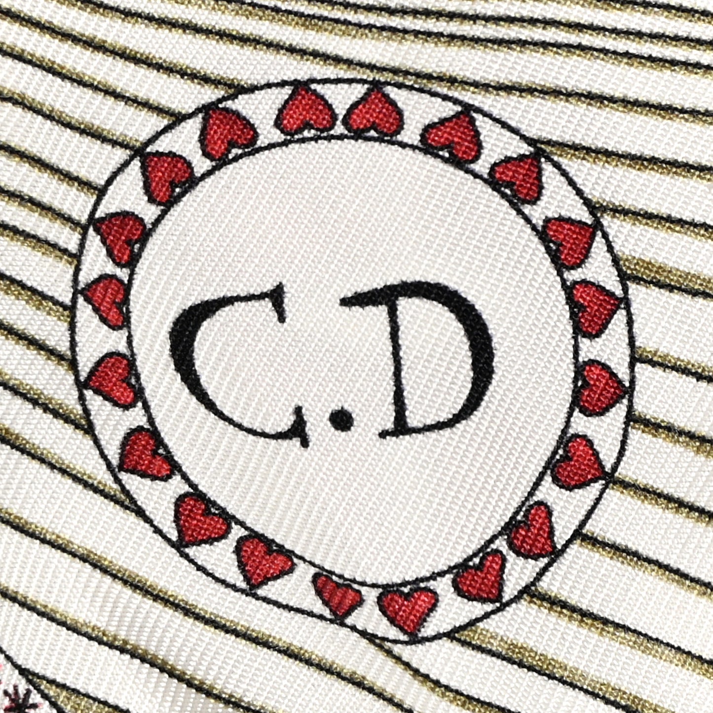 CHRISTIAN DIOR Silk Le Soleil Tarot Mitzah Scarf Off White