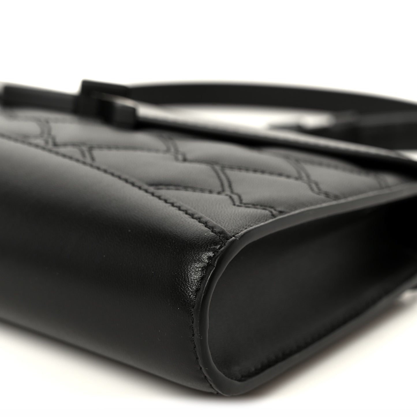 Lambskin Quilted Gabrielle Clutch Black