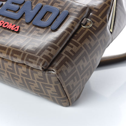 Fendi X FILA Glazed Fabric Vitello Century FF 1974 Mania Pouch Pocket Backpack Mogano Panna Blueberry 10 of 10