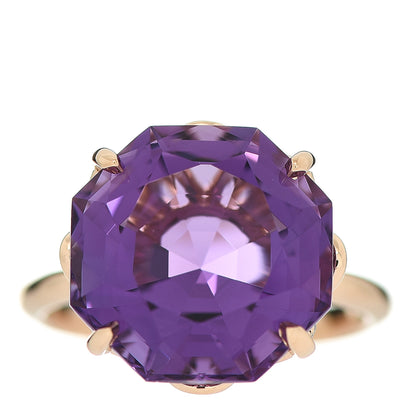 Tiffany 18K Rose Gold Amethyst Octagonal Sparklers Ring 51 5.75 1 of 5