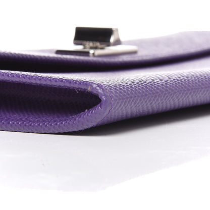 Prada Saffiano Lux Flap Clutch Viola 5 of 14