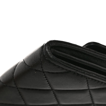 Chanel Lambskin Quilted Large Gusset Flap Wallet Black 8 of 8