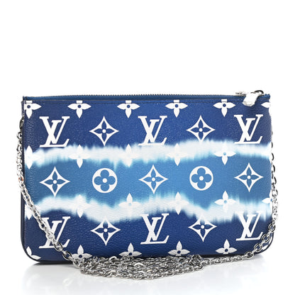 Louis Vuitton Monogram Giant Escale Double Zip Pochette Blue 2 of 9