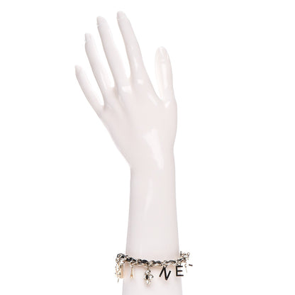 Chanel Lambskin Crystal CC Logo Charming Bracelet Gold Black 2 of 6