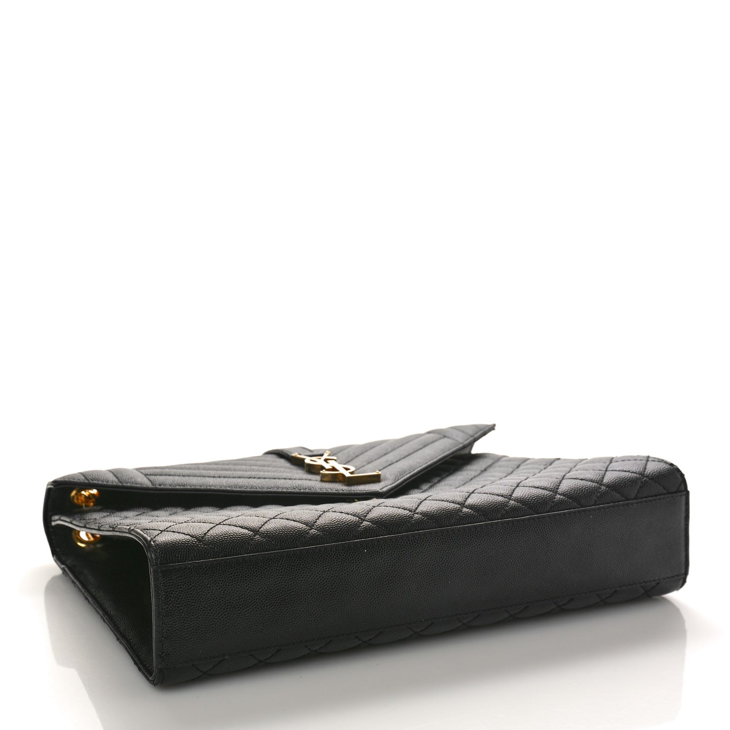 Grain De Poudre Textured Mixed Matelasse Large Triquilt Monogram Satchel Black