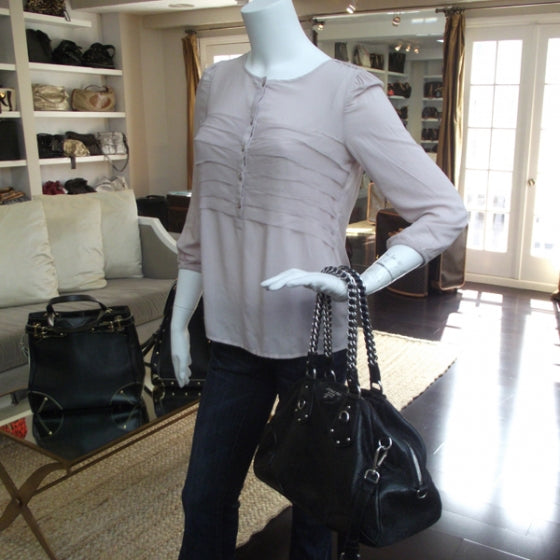 Prada Cervo Lux Chain Shoulder Bag Black 2 of 12