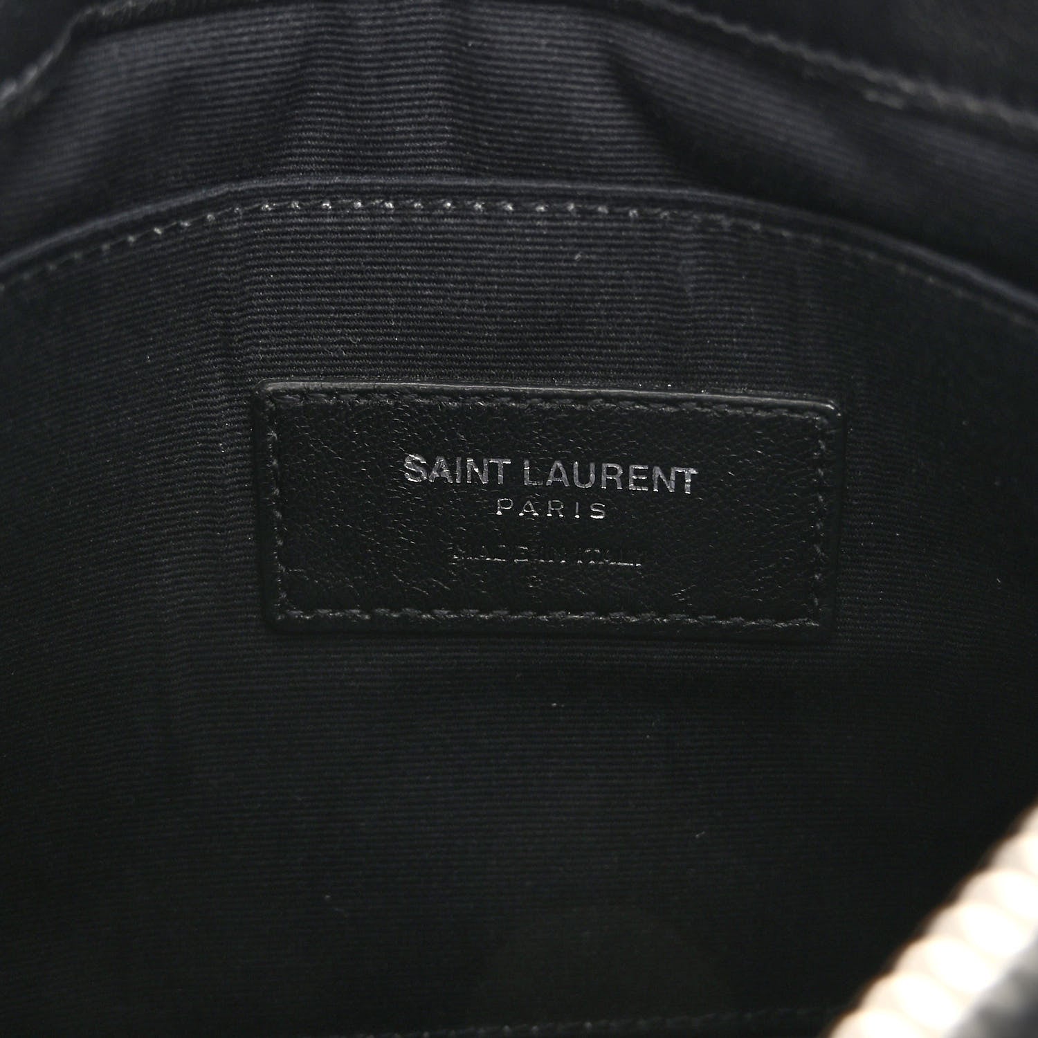 Saint Laurent Calfskin Matelasse Chevron Monogram Pouch Black 6 of 8