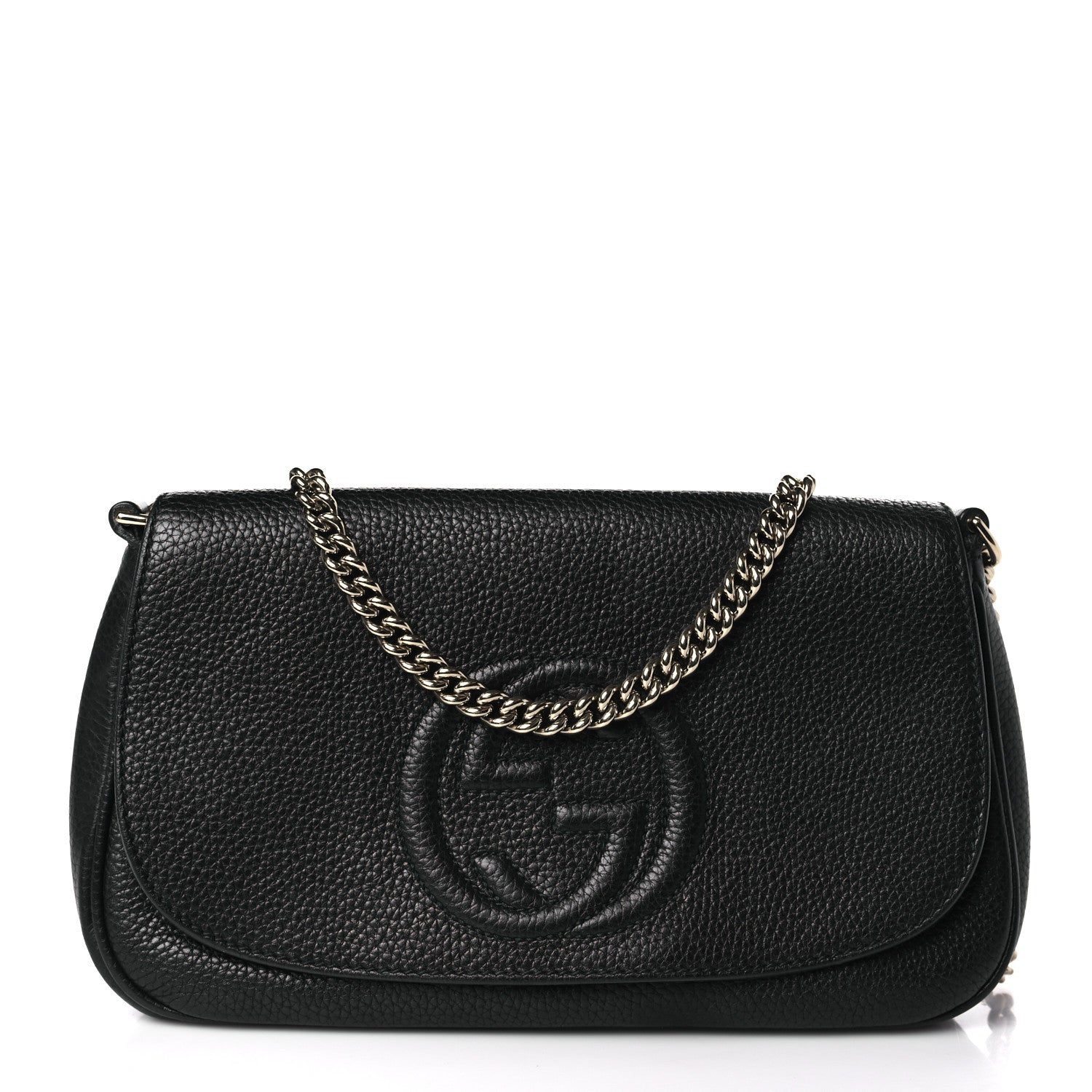 Gucci Pebbled Calfskin Medium Soho Flap Crossbody Black 1 of 9