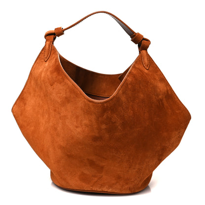 Khaite Suede Calfskin Mini Lotus Tote Caramel 1 of 8