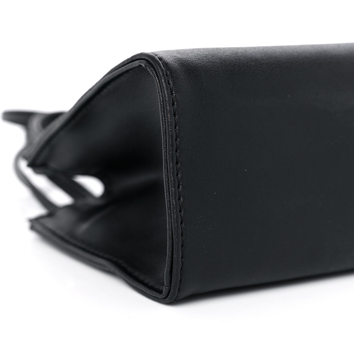 Vegan Leather Small Shopping Bag Black