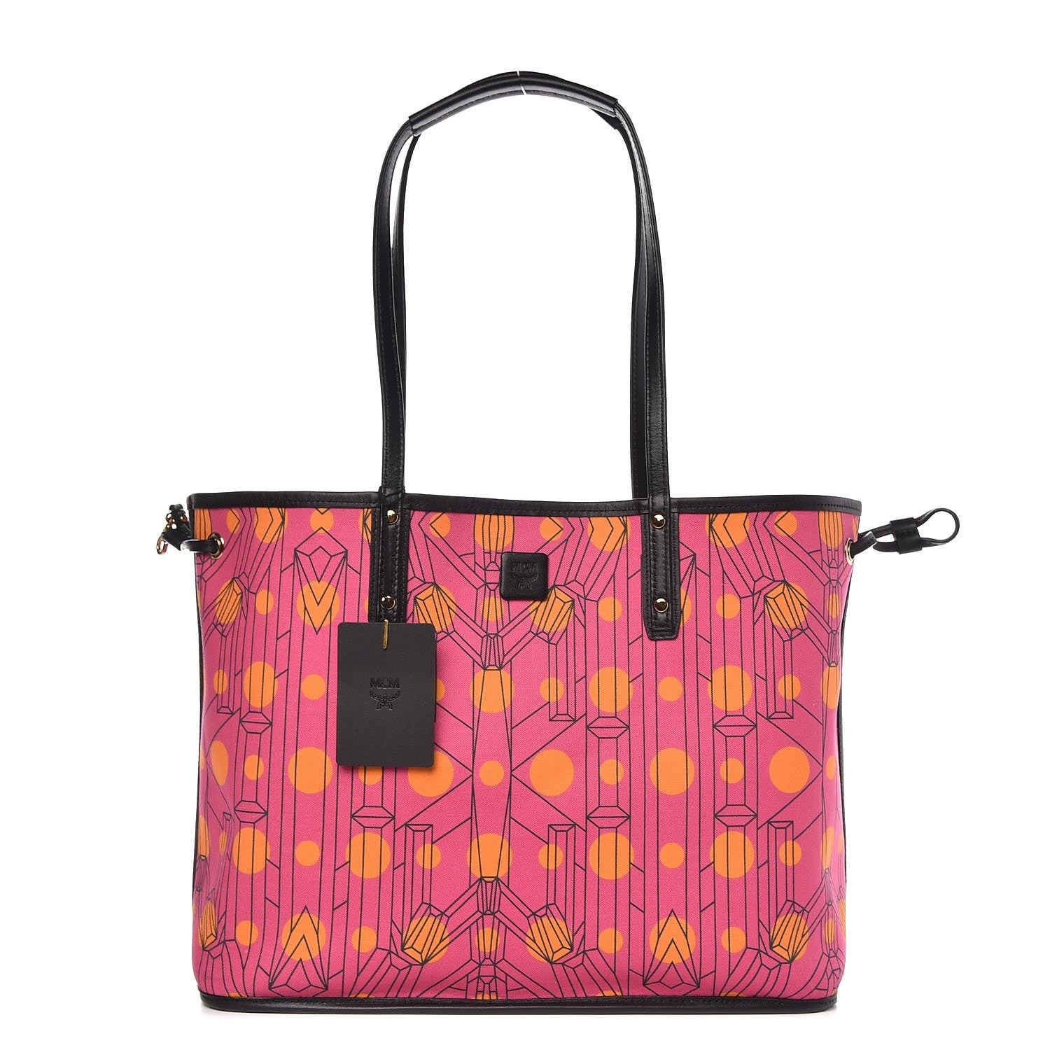 MCM Visetos Medium Project Reversible Shopper Tote Cognac 4 of 22