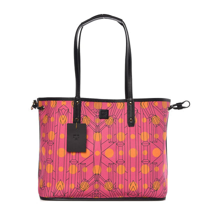 MCM Visetos Medium Project Reversible Shopper Tote Cognac 4 of 22