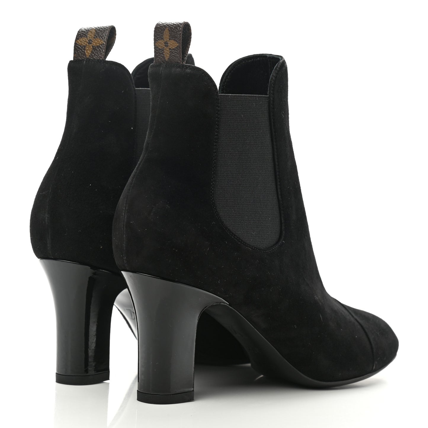 Suede Monogram Uniformes Cap Toe Chelsea 75mm Ankle Boots 37.5 Black